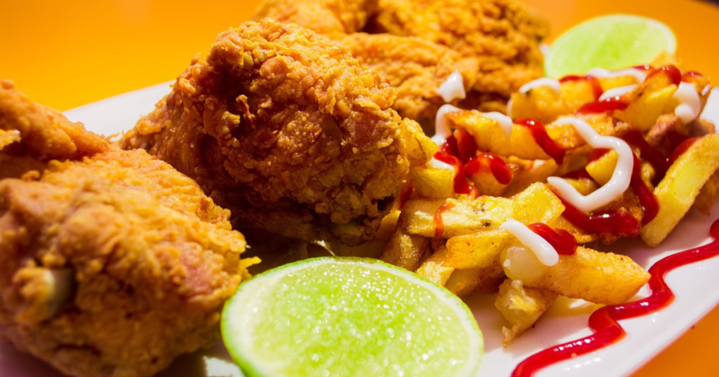 unhealthy foods on a plate