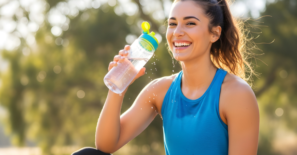 woman drinking water